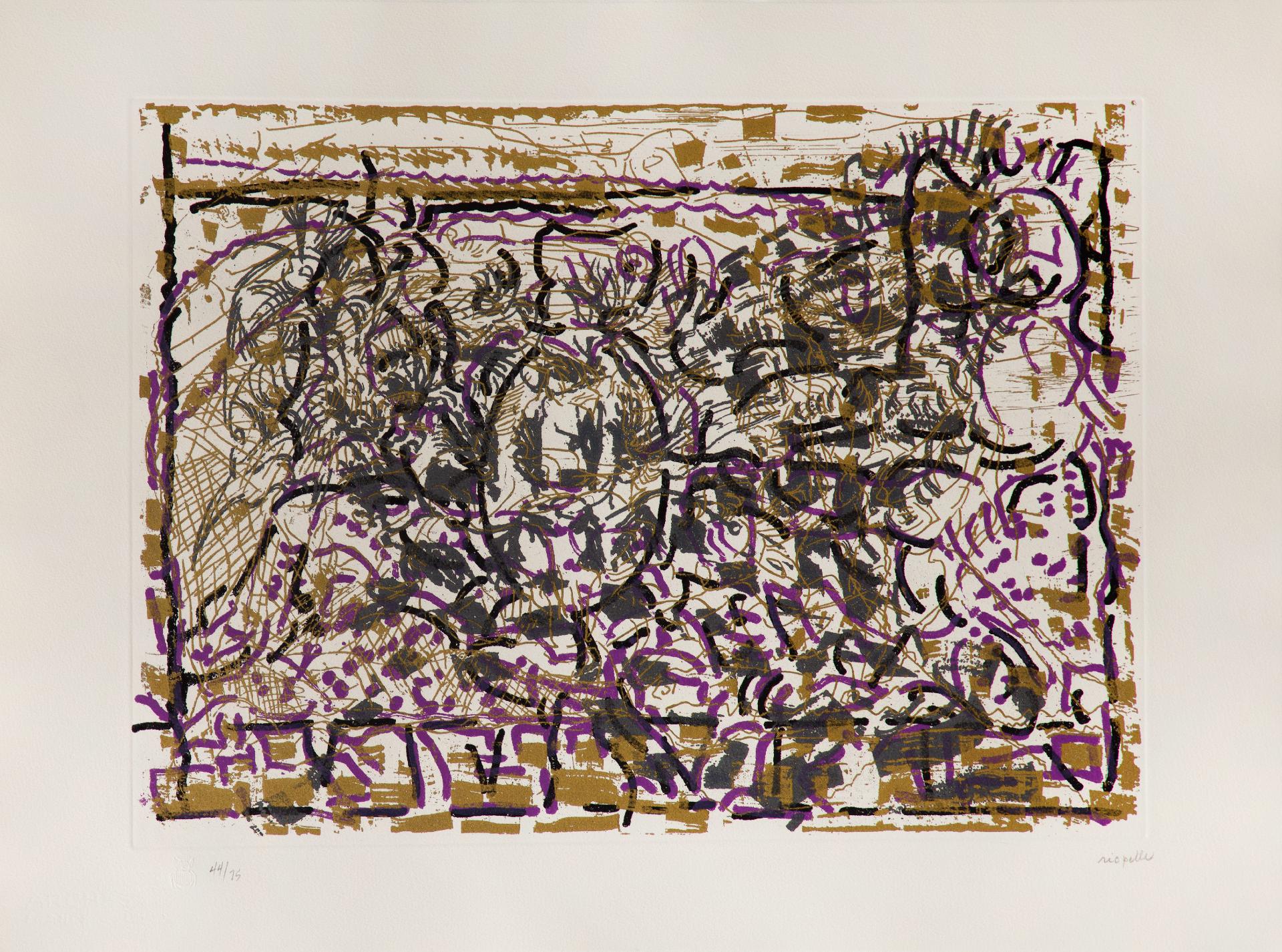Jean-Paul Riopelle (1923-2002) - Qu’à tord son linge (série Dommage), 1990
