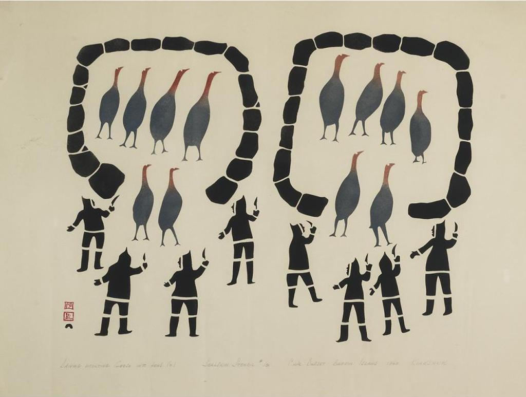 Kiakshuk (1886-1966) - Driving Moulting Geese Into Pens