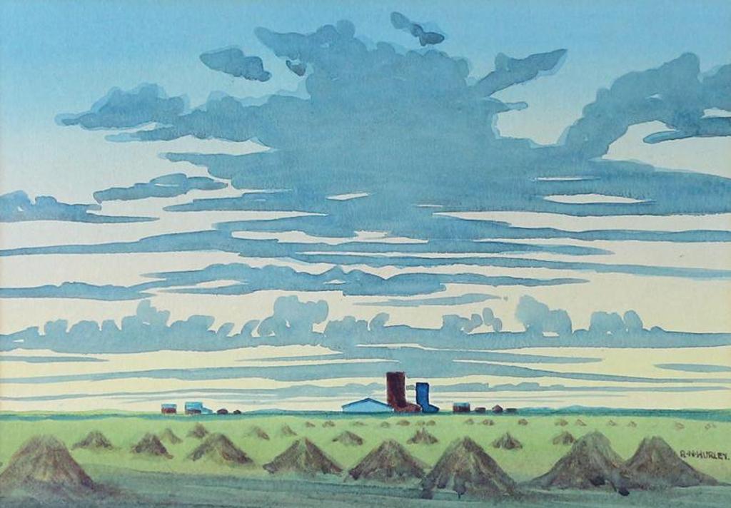 Robert Newton Hurley (1894-1980) - Stooks And Setting Sun