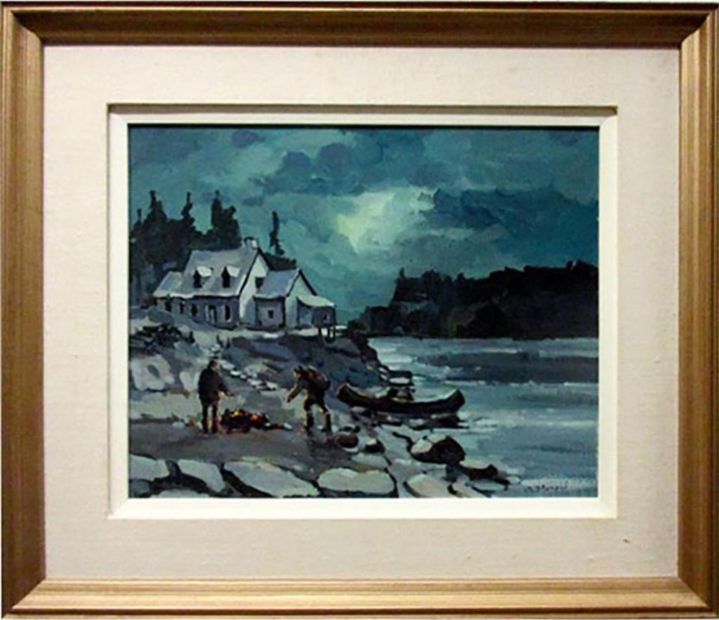 Serge Brunoni (1938-2020) - Feu De Nuit, Au Bord Du St. Maurice