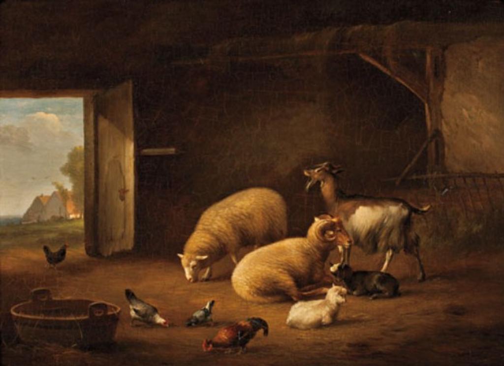 Eugene Joseph Verboeckhoven (1798-1881) - Stable Interior