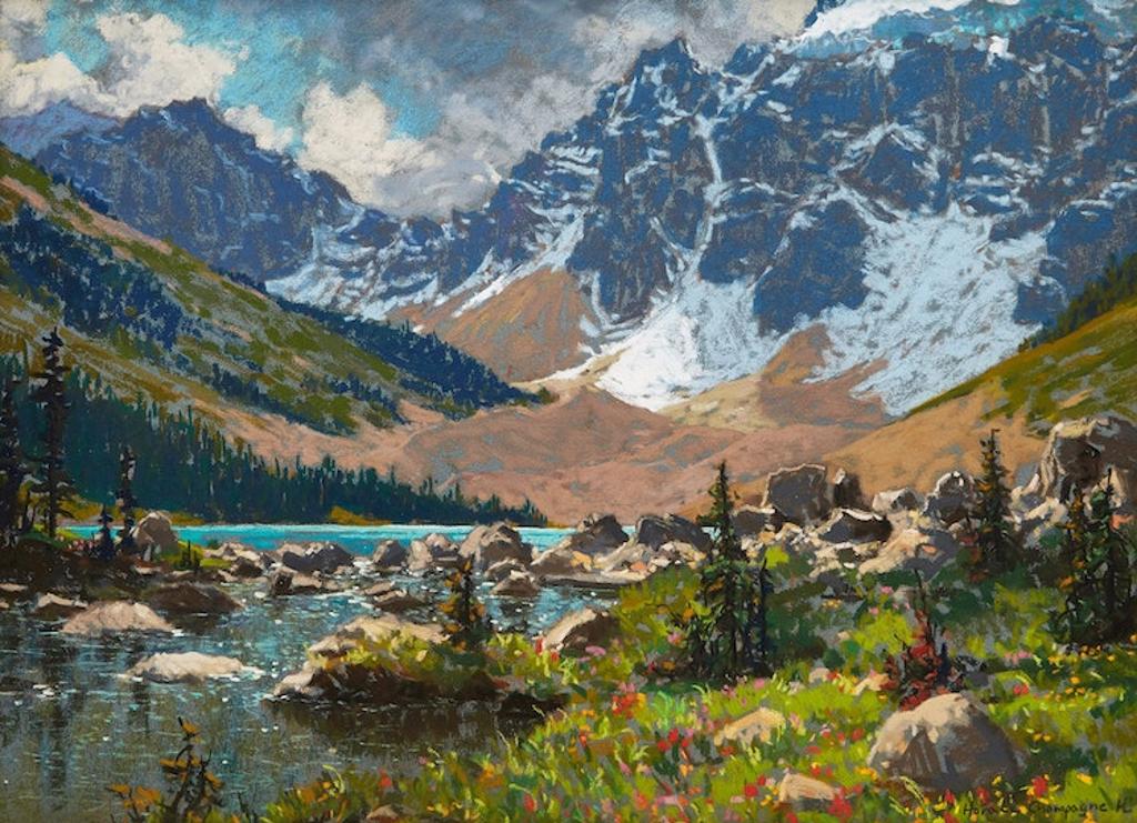 Horace Champagne (1937) - Rolling, Blowing Clouds Over Constellation Lake (Banff National Park)