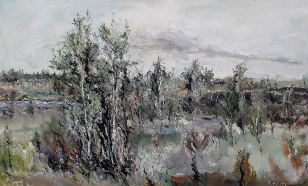 Hendrik Bres (1932-2018) - Under A Pale Sky By The River; 1979