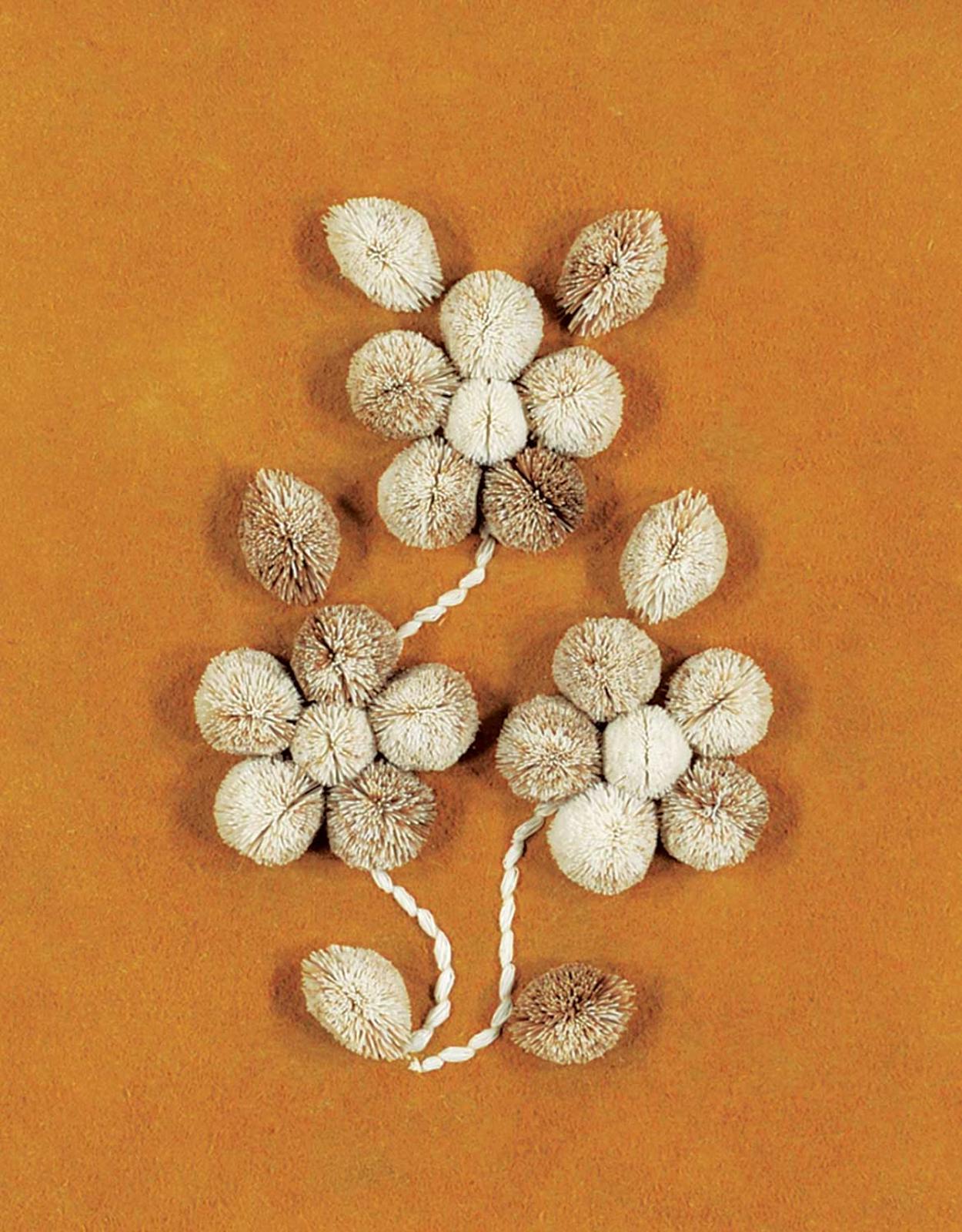 First Nations Basket School - Untitled - Grey Floral Moose Tufting