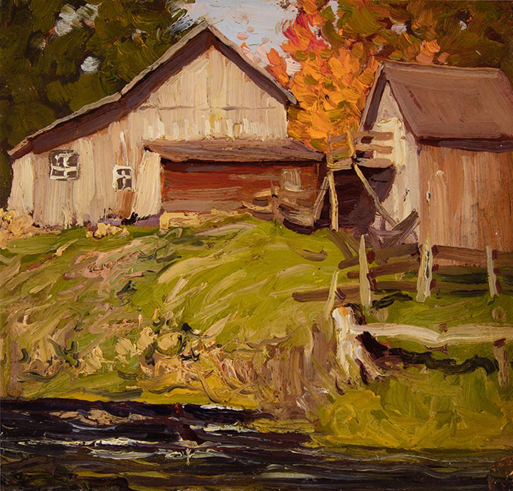 Lawren Stewart Harris (1885-1970) - Farm Buildings Near Stream