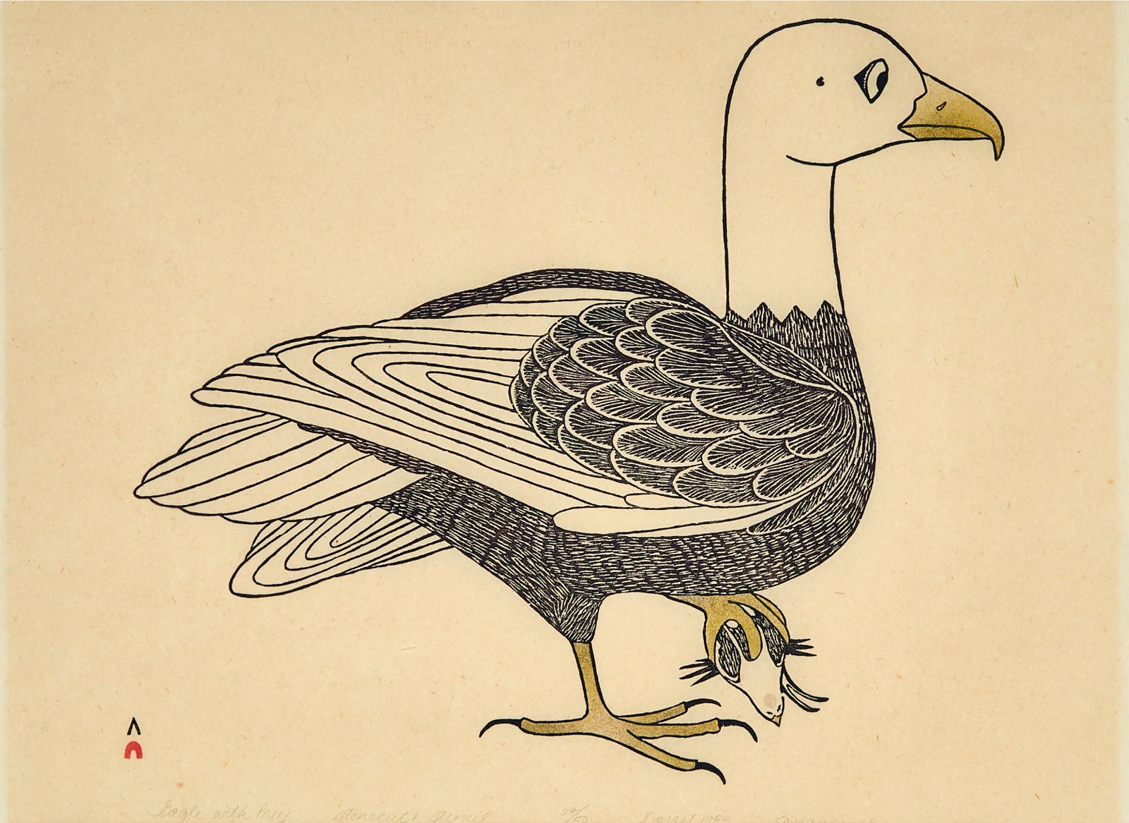 Kananginak Pootoogook (1935-2010) - Eagle With Prey