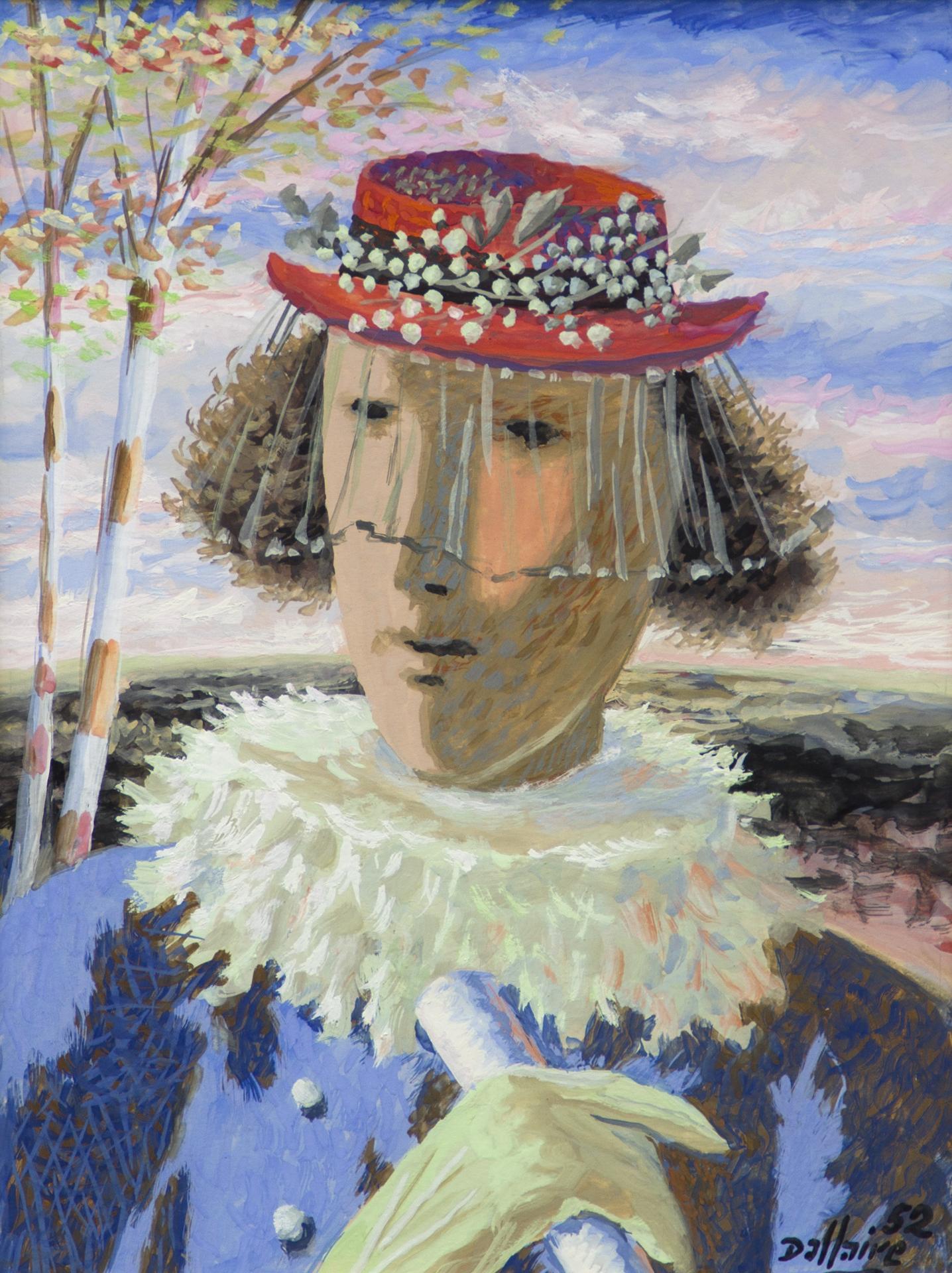 Jean-Philippe Dallaire (1916-1965) - Dame à la voilette, 1952