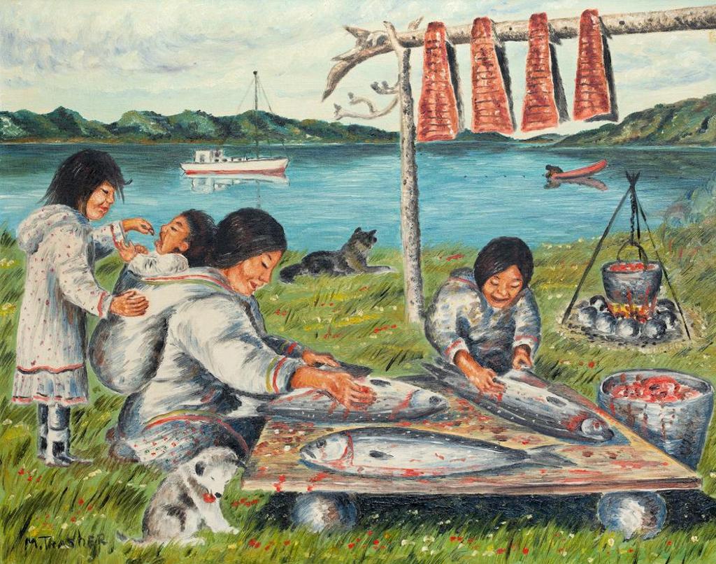 Mona Thrasher (1942-2013) - Untitled - Preparing Fish