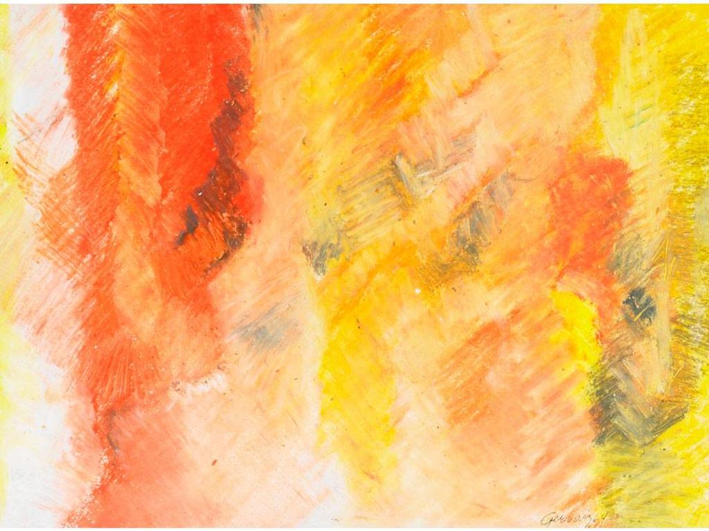 Lise Gervais (1933-1998) - Abstraction En Rouge Et Jaune