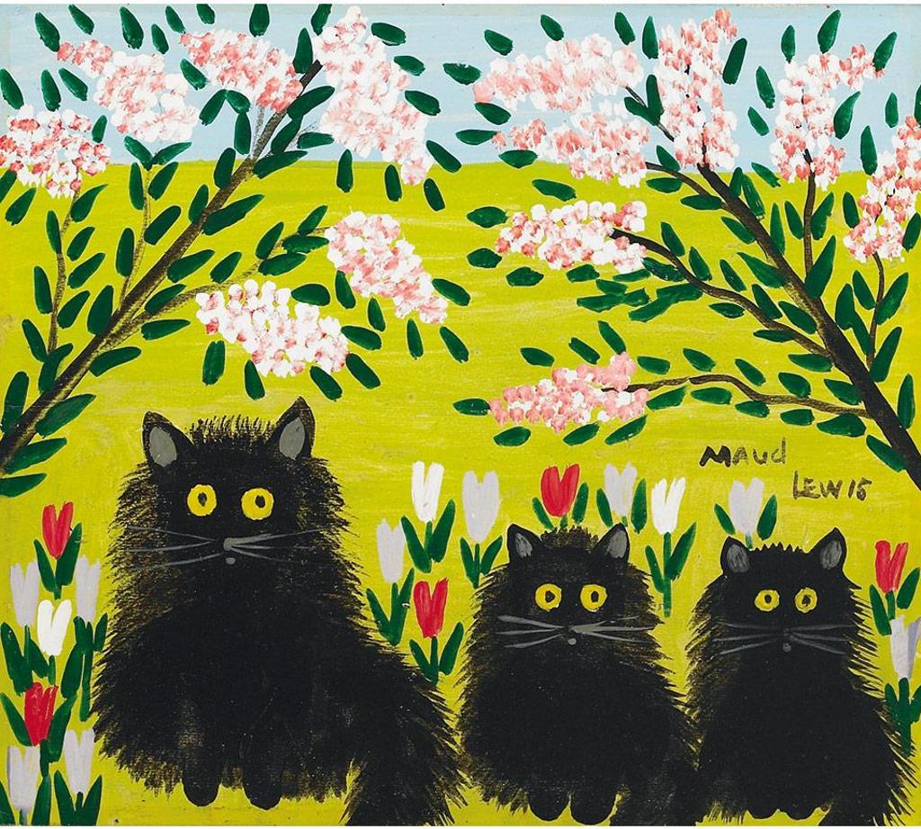 Maud Kathleen Lewis (1903-1970) - Three Black Cats
