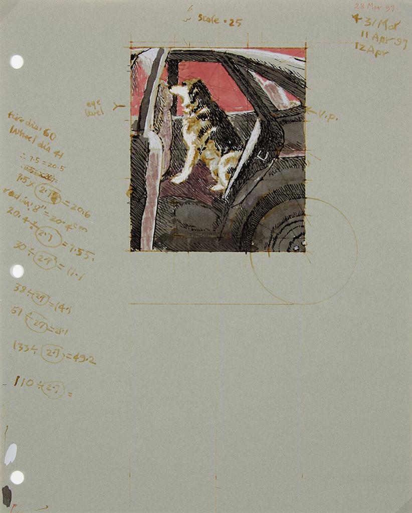 Alexander (Alex) Colville (1920-2013) - Study for Dog in Car