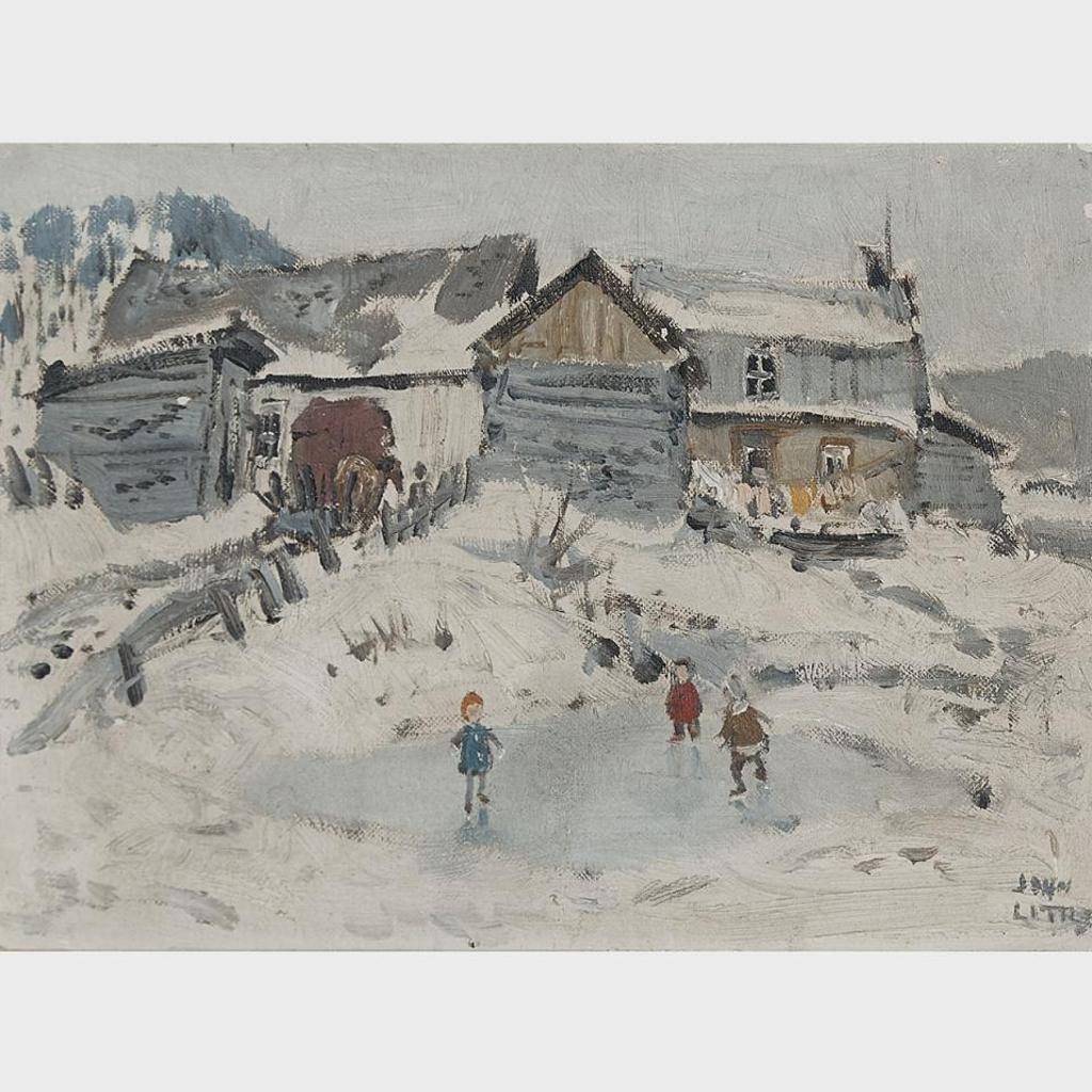 John Geoffrey Caruthers Little (1928-2024) - Kids Skating, Charlevoix County