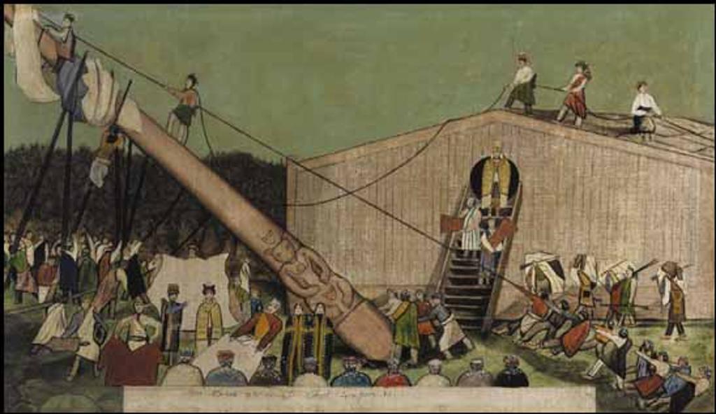 Frederick Alexcee (1853-1944) - Pole Raising at Fort Simpson, BC
