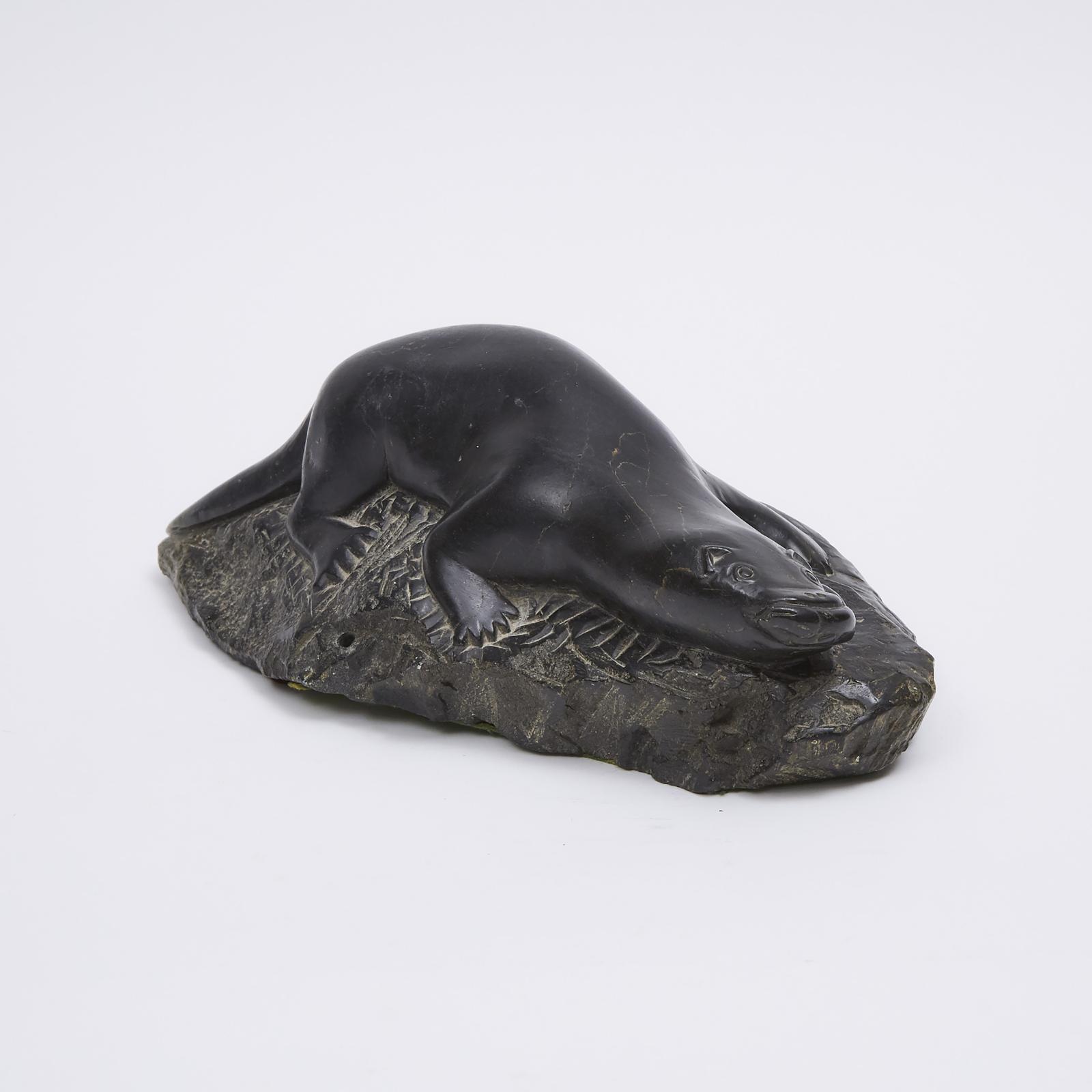Jobie Inukpuk (1934-1983) - Sea Otter With Fish
