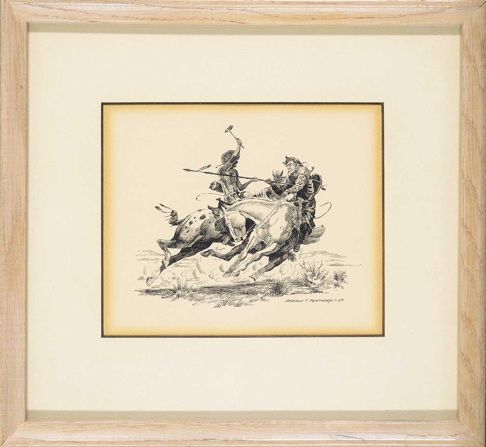 Gerald T. Tailfeathers (1925-1975) - Untitled - Conflict