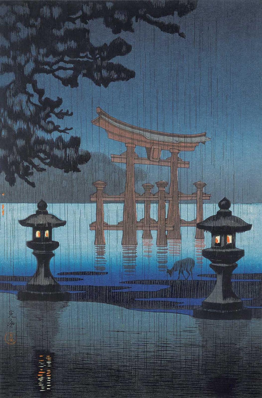 Shiro Kasamatsu - Spring Misty Rain at Heno Park
