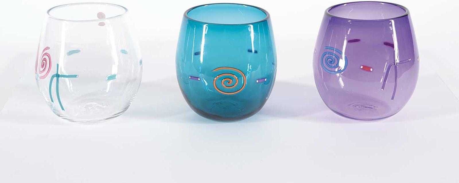 Kerry Jay Feldman - Set of Three Funky Designed Glasses