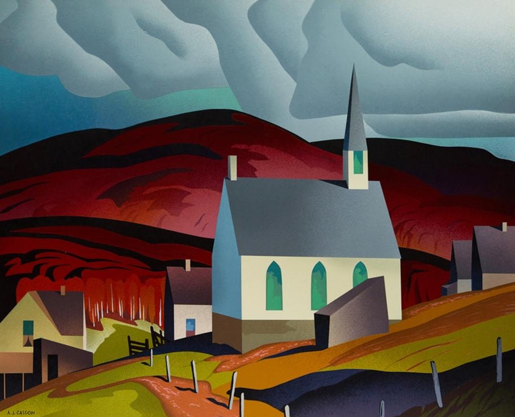 Alfred Joseph (A.J.) Casson (1898-1992) - Northern Church; Snow Laden Spruce; White Forest
