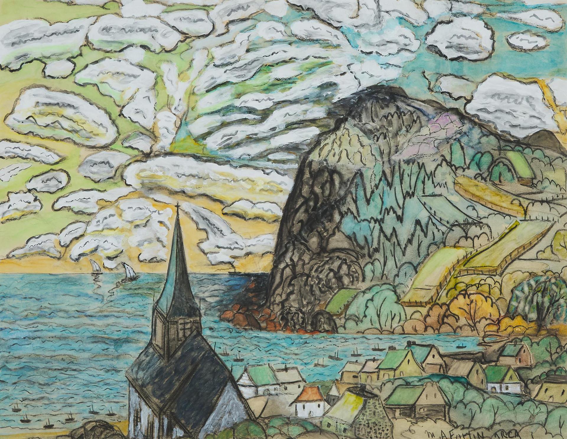 Marc-Aurèle Fortin (1888-1970) - Grande Rivière, Gaspésie, Circa 1943
