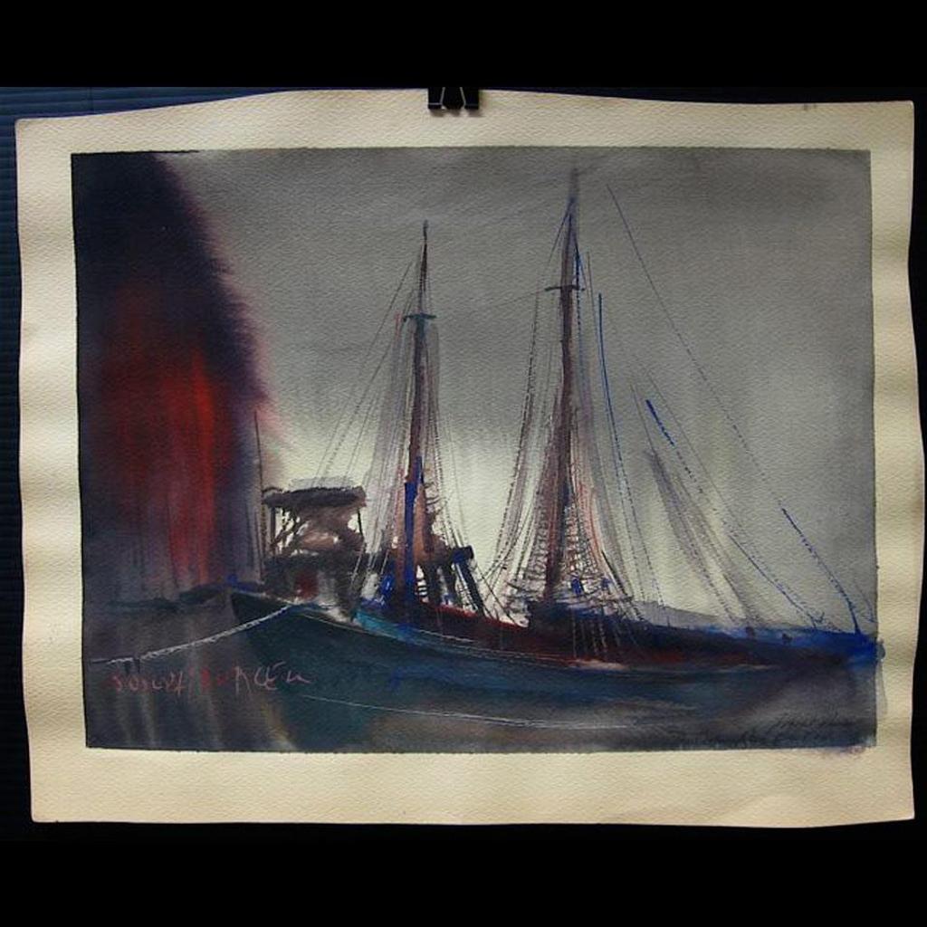 Joseph Douglas Purcell (1927-2015) - Wet Day At Blue Rocks; Spring, N.S.; Home, Salt Fishing