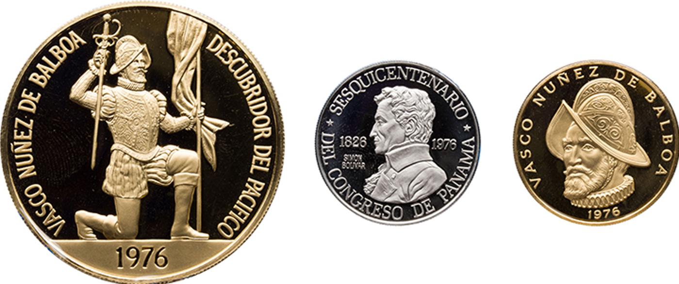 Panama - Republic Gold Proof 100 and 500 Balboas 1976,
