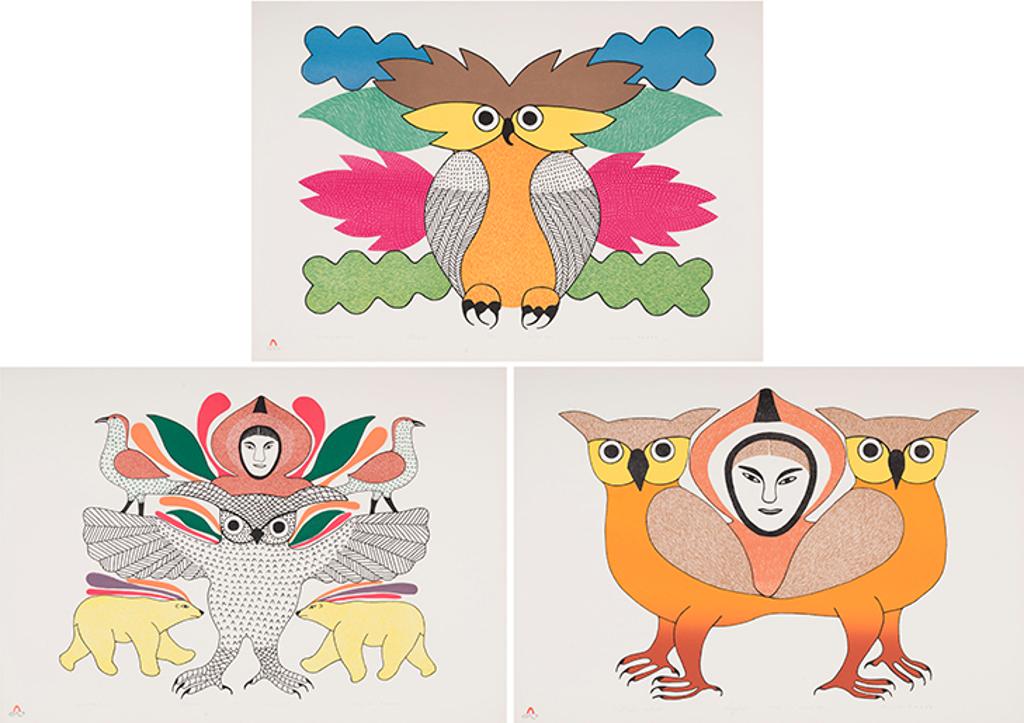 Kenojuak Ashevak (1927-2013) - Three Lithographs from the Theo Waddington Commissioned Portfolio 2