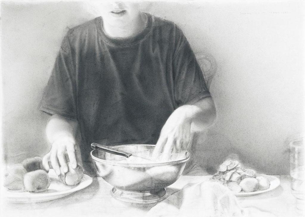 Jeremy Lawrence Smith (1946) - Woman Peeling Peaches
