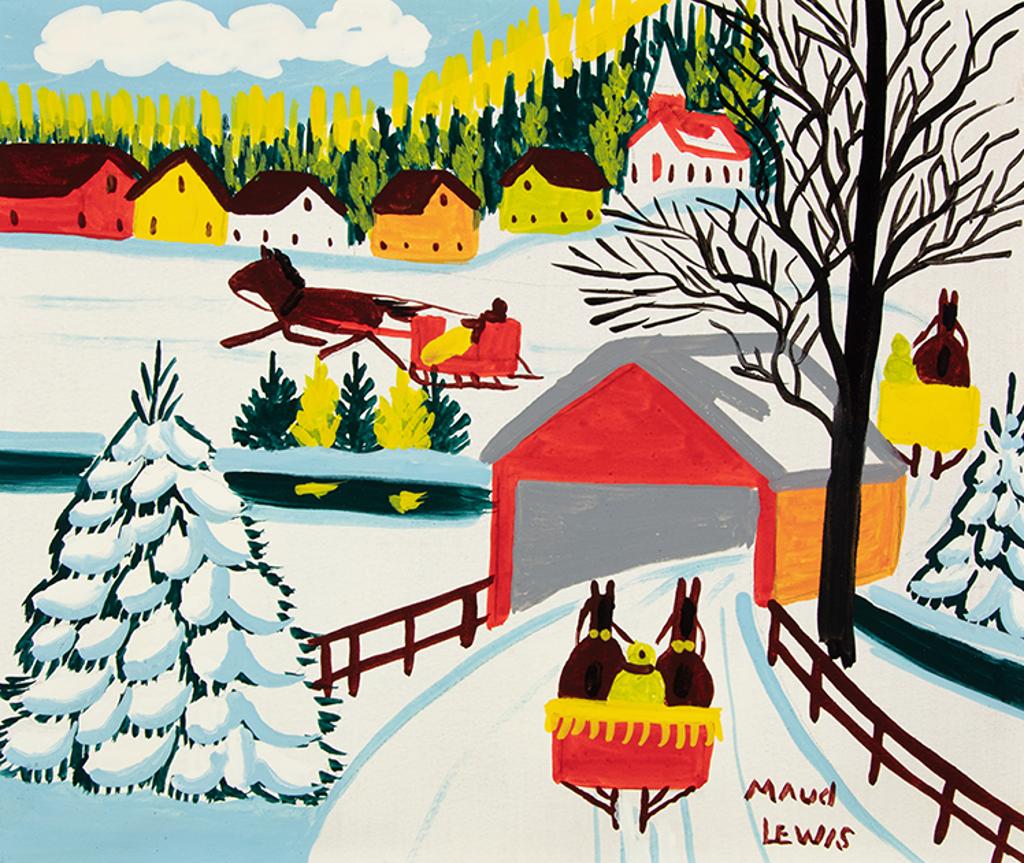 Maud Kathleen Lewis (1903-1970) - Covered Bridge in Winter
