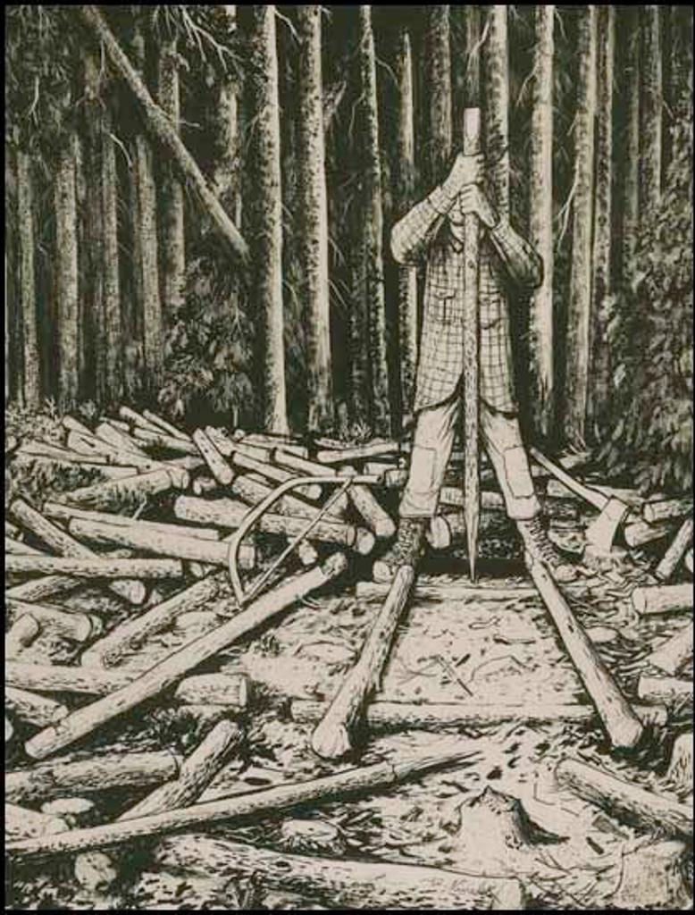 William Kurelek (1927-1977) - Building a Cord Cradle
