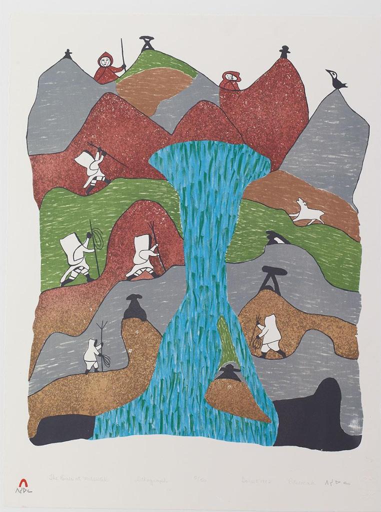Pitseolak Ashoona (1904-1983) - The River At Netsilik