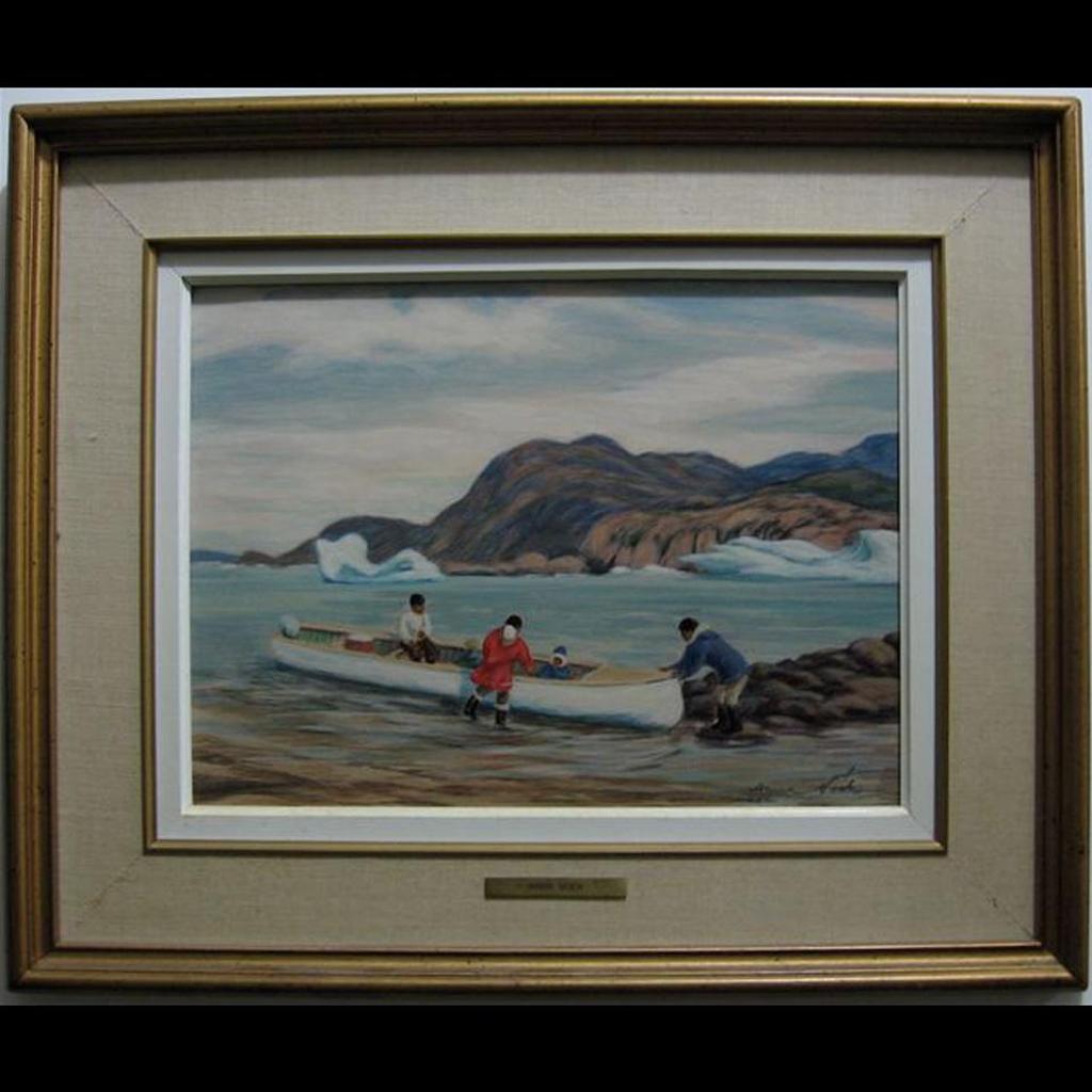 Anna T. Noeh (1926-2016) - Family On A Fishing Trip In Cumberland Sound