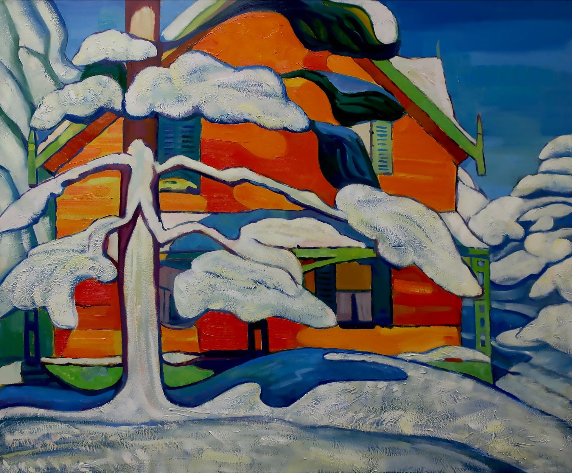 Alex Korenfeld (1944) - Pine Tree And Red House
