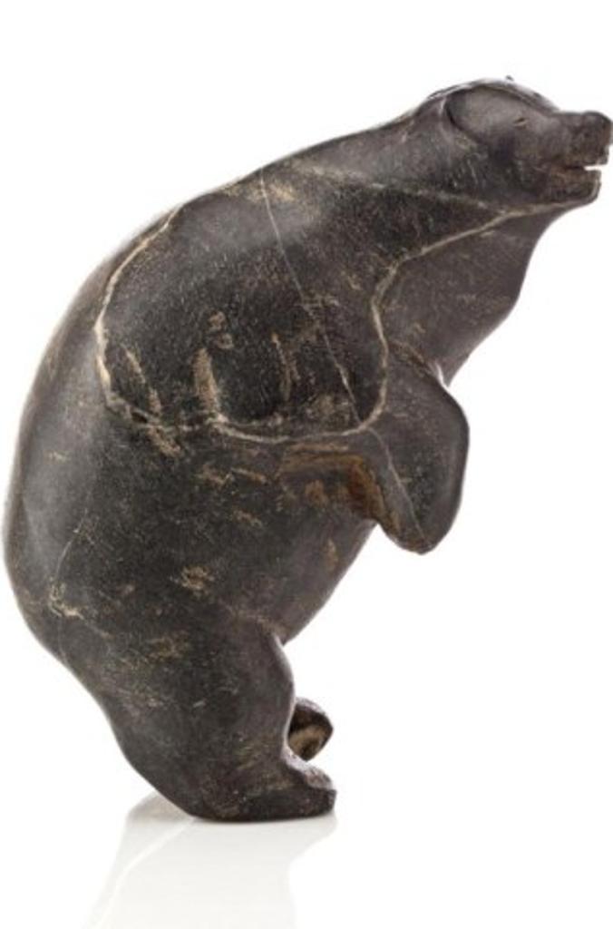 Barnabus Arnasungaaq (1924-2017) - Standing Bear, early 1960s, Black stone