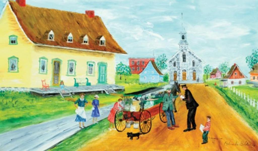 Blanche Bolduc (1907-1998) - Quebec Village & Church, Summer
