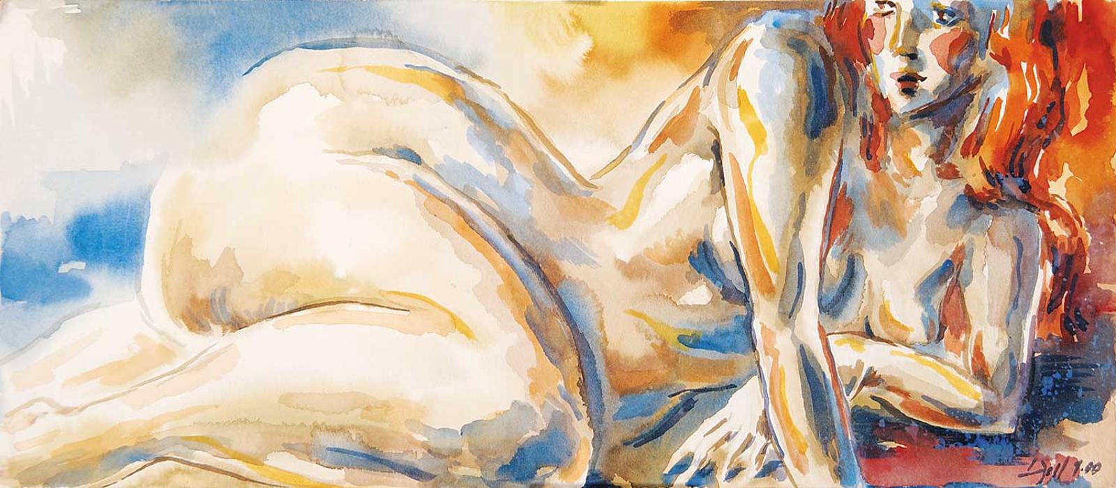 Lori Dell (1961) - Untitled - Nude with Red Hair