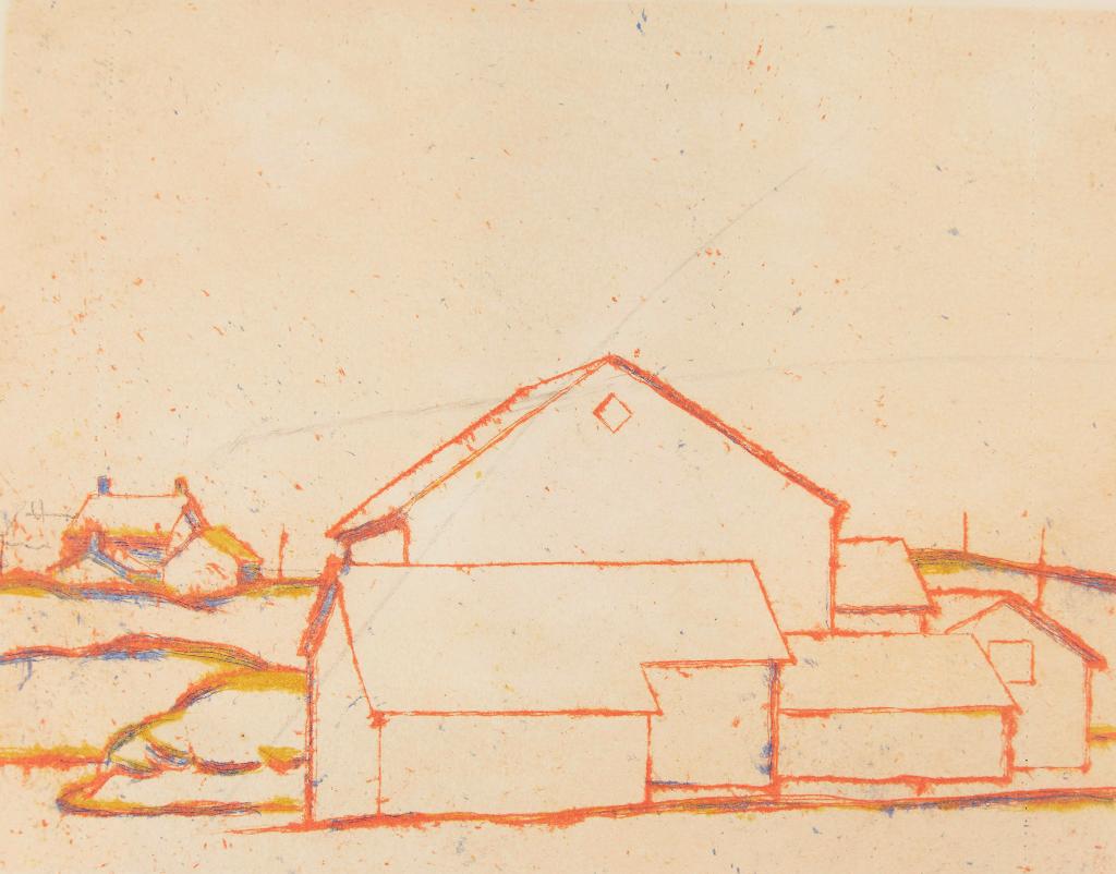 David Browne Milne (1882-1953) - Barns (Cancelled Plate)