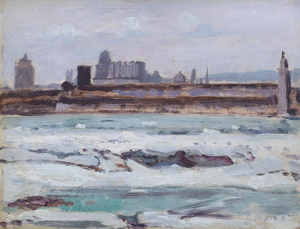 Robert Wakeham Pilot (1898-1967) - Spring Ice - Montreal From Ste-Helen's Island