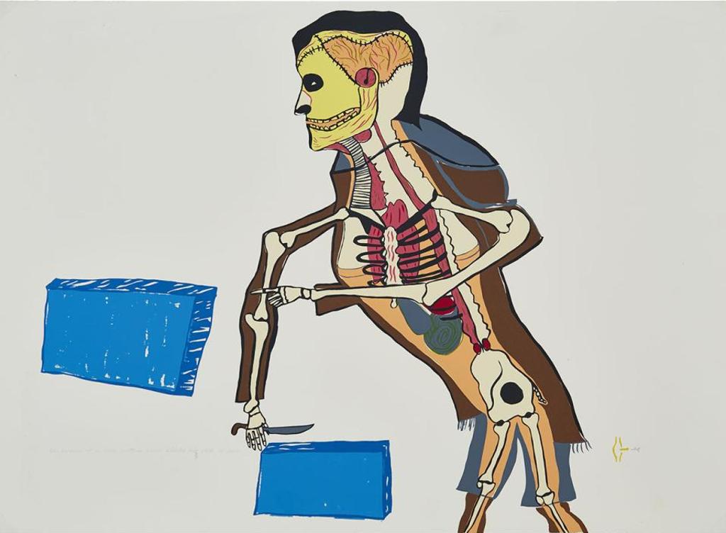 Martha Noah (1943) - The Vision Of A Man Cutting Snow Blocks, Artist's Proof