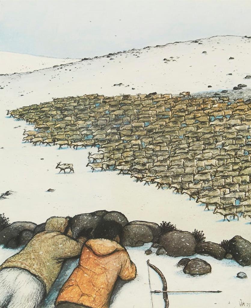 William Kurelek (1927-1977) - Stalking Caribou
