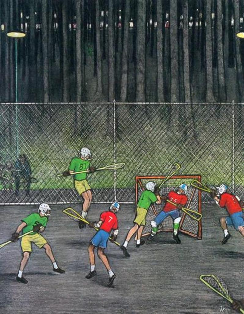 William Kurelek (1927-1977) - Lacrosse; 1977
