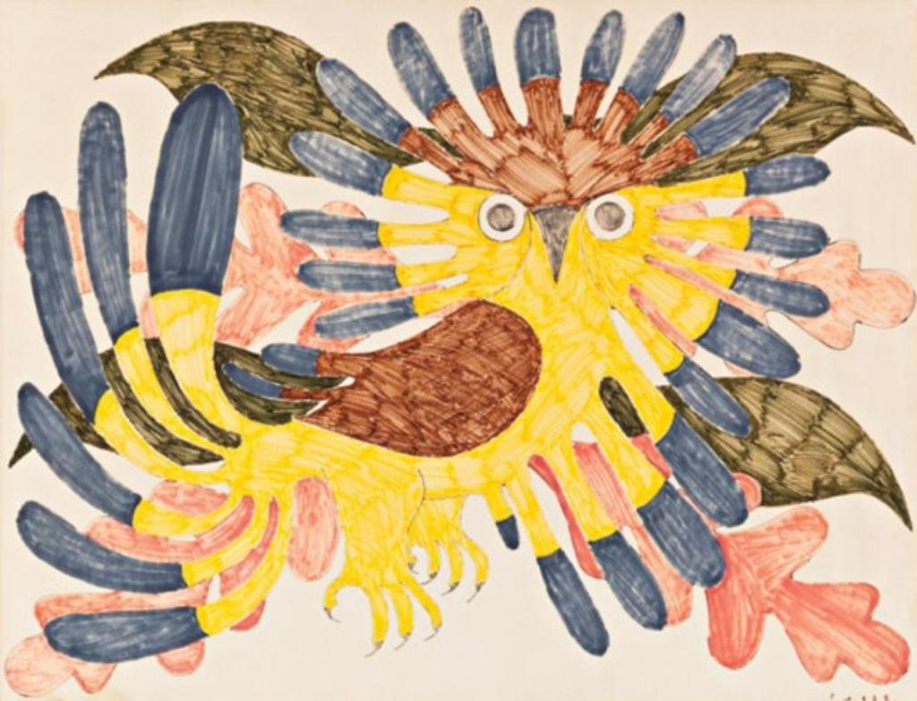 Kenojuak Ashevak (1927-2013) - Felt-pen drawing