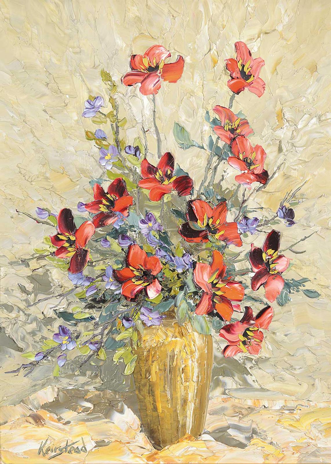 James Lorimer Keirstead (1932-2020) - Untitled - Red and Purple Floral Arrangement
