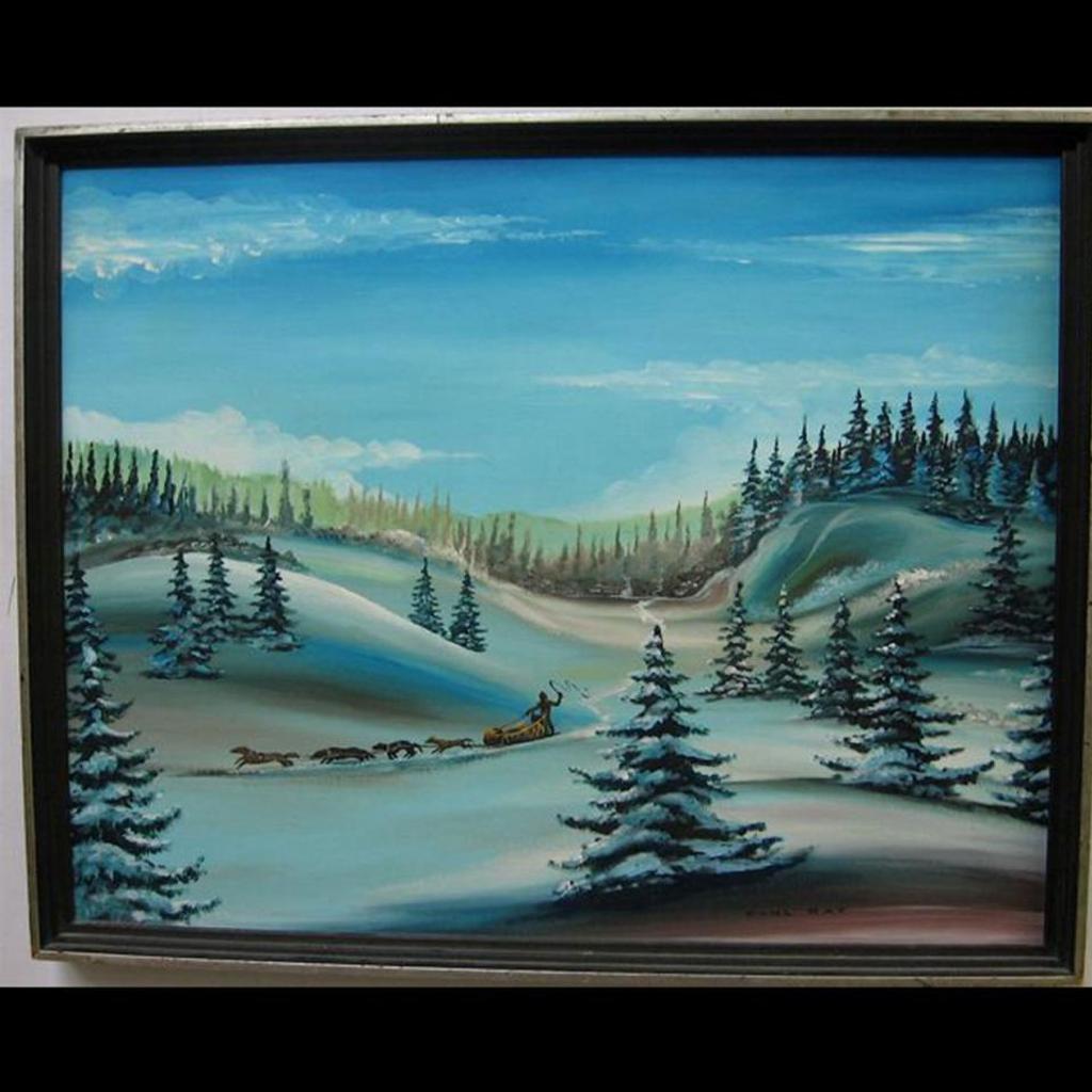 Carl Ray (1942-1978) - Dog Sledding (At Sandy Lake, Ont.)