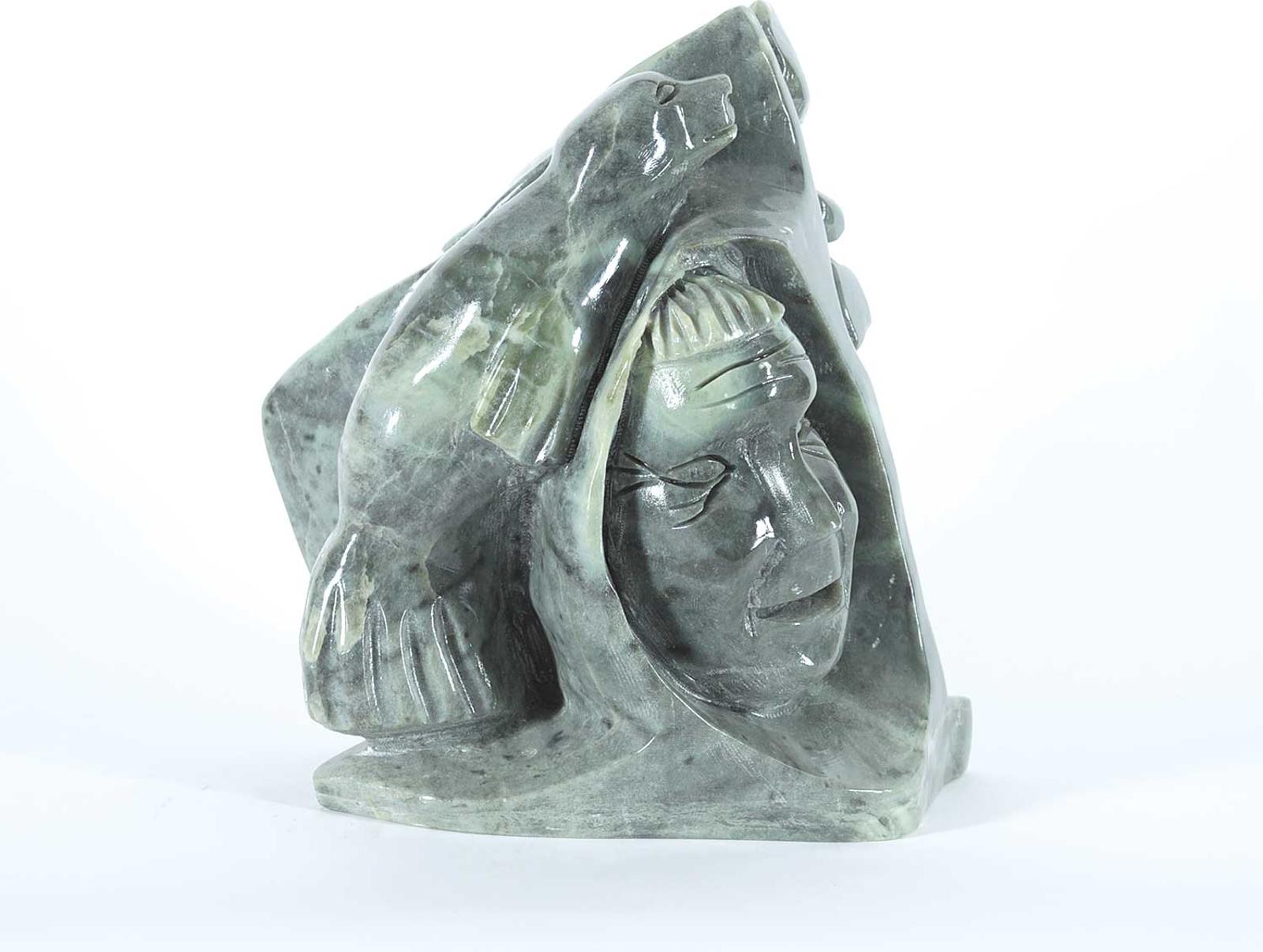 Eric [Amiraq] Lester (1966) - Untitled - Seal, Hunter and Inukshuk