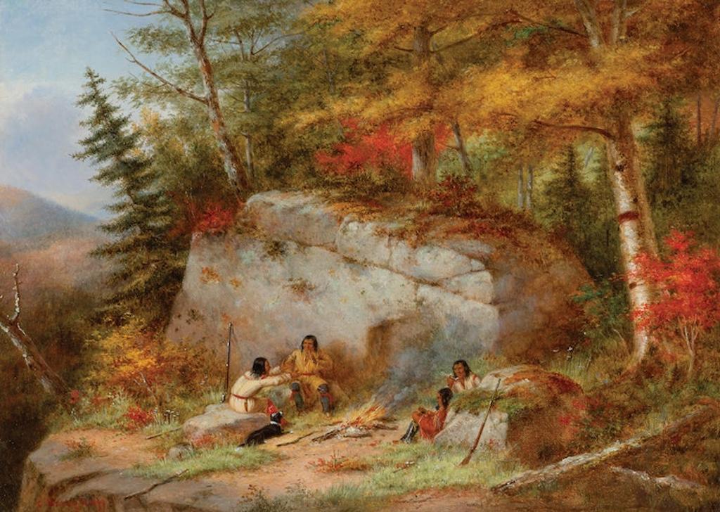 Cornelius David Krieghoff (1815-1872) - The Mid-day Halt, circa 1860