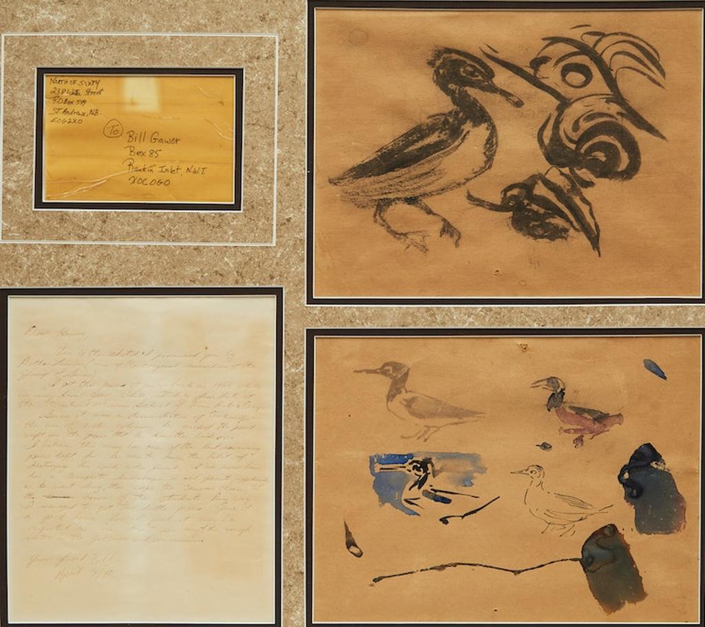 Arthur Lismer (1885-1969) - Two Sketches of Ducks with Accompanying Letter