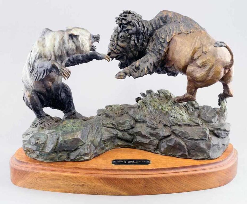 Jay Contway (1935-2019) - Bear And Bull; 1990