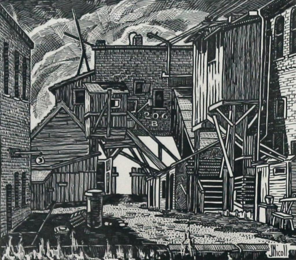 James (Jim) McLaren Nicoll (1892-1986) - Chinese Courtyard; 1979