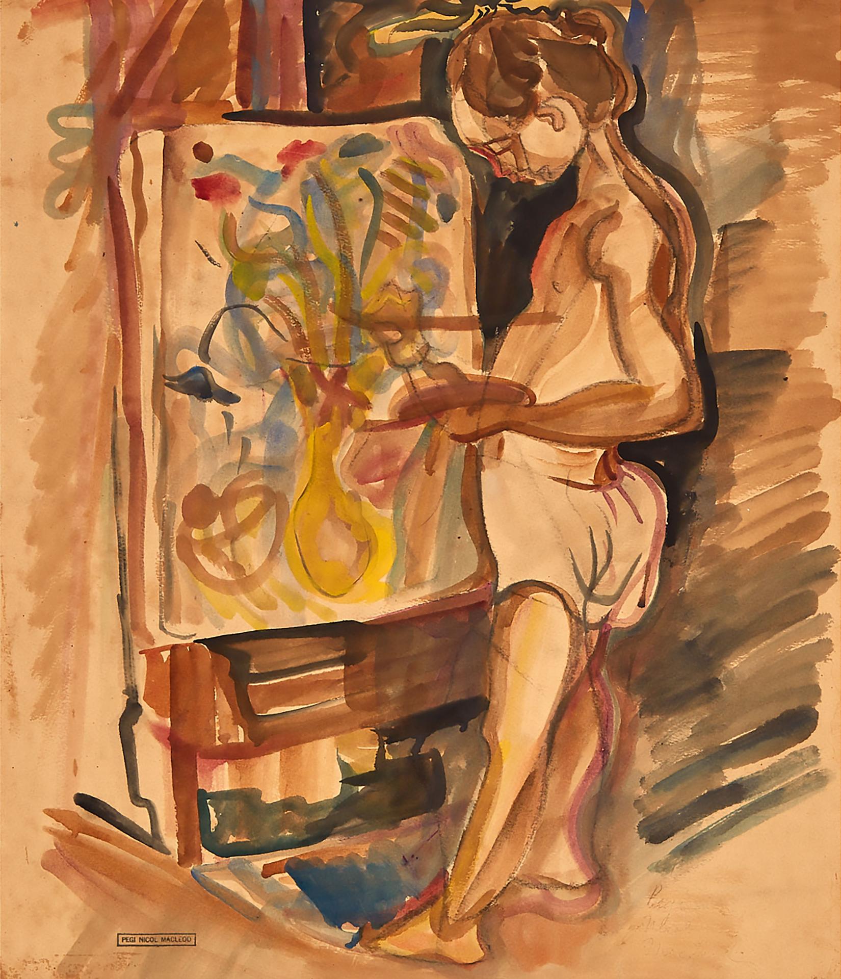 Pegi Margaret Kathleen Nicol MacLeod (1904-1949) - At The Easel