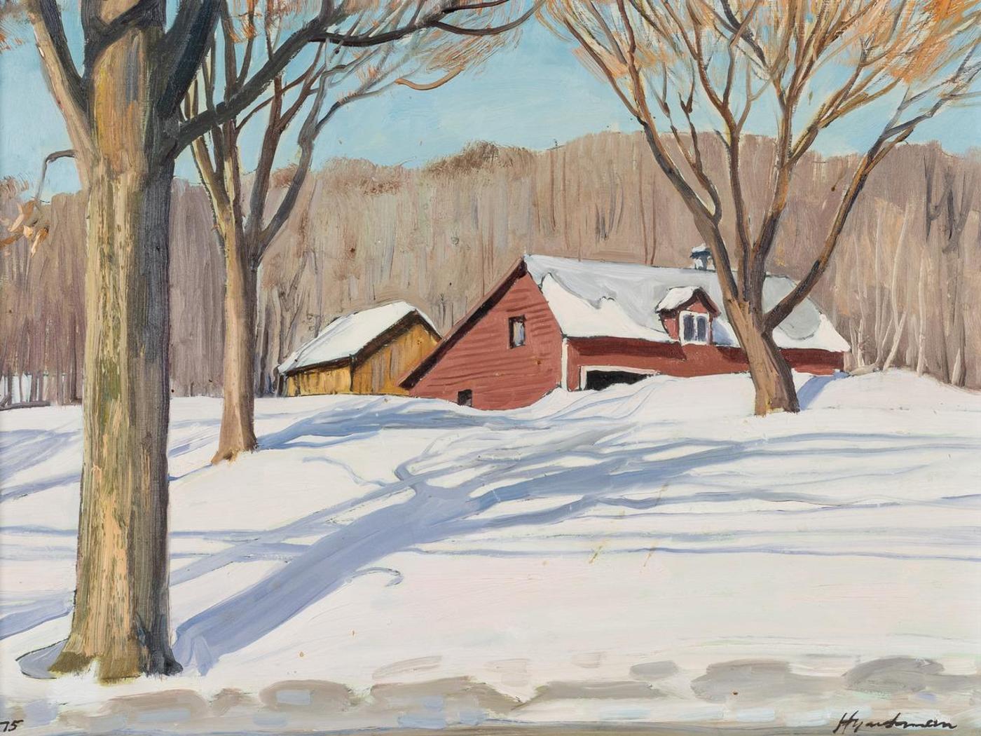 Robert Stewart Hyndman (1915-2009) - Farm House in Snow